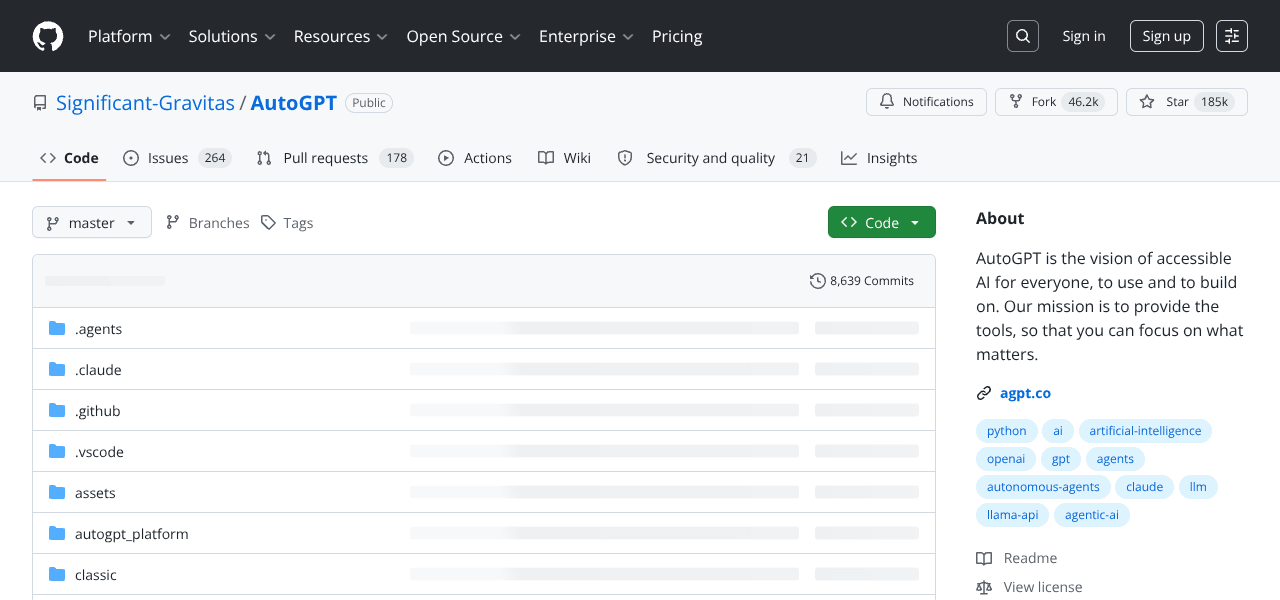 AutoGPT AI automation tool interface screenshot AutoGPT AI automation tool interface screenshot