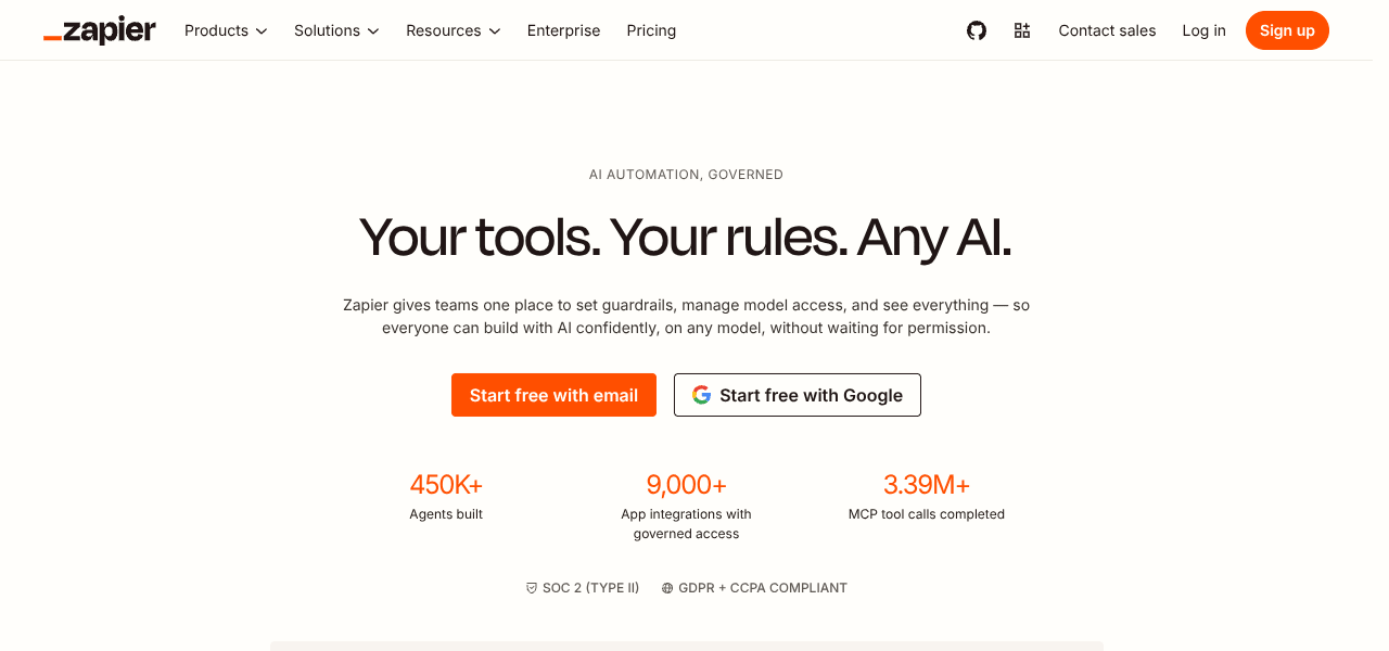 Zapier AI automation tool interface screenshot Zapier AI automation tool interface screenshot