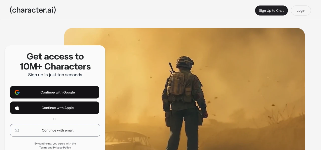 Character AI chatbot interface screenshot Character AI chatbot interface screenshot