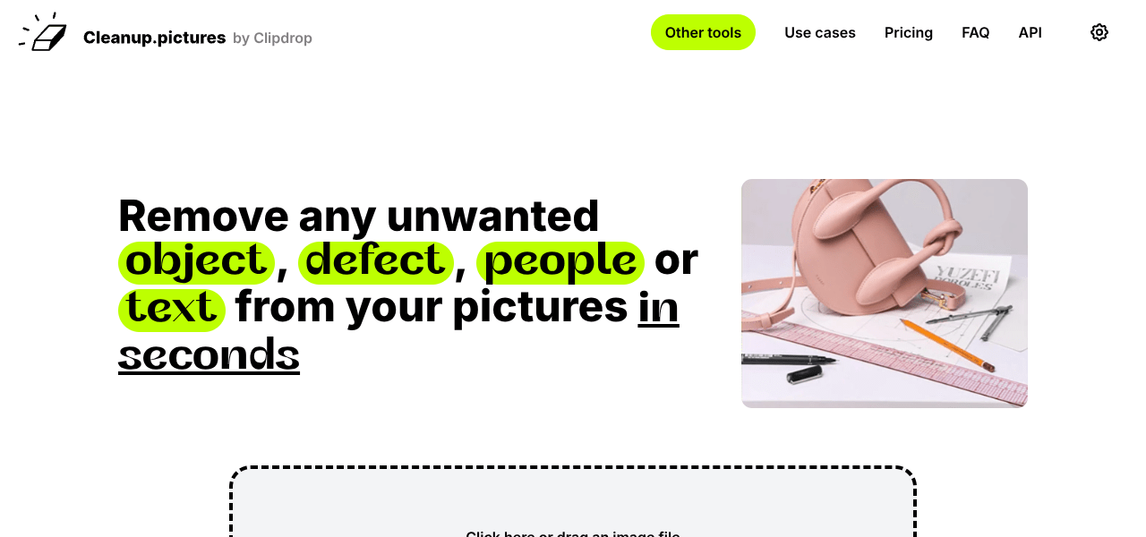 Cleanup Pictures AI image generator interface screenshot