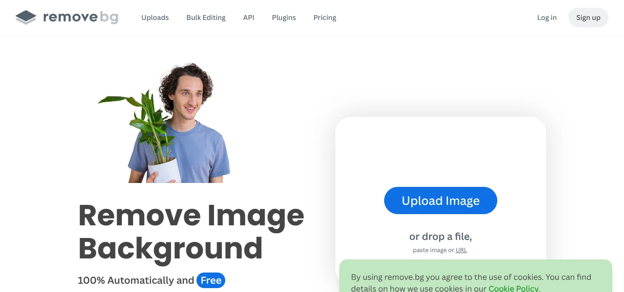 Remove.bg AI image generator interface screenshot