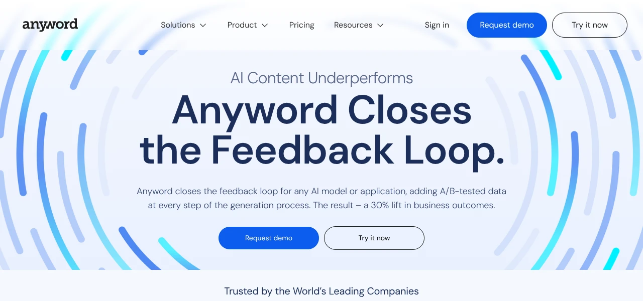 Anyword AI marketing tool interface screenshot Anyword AI marketing tool interface screenshot