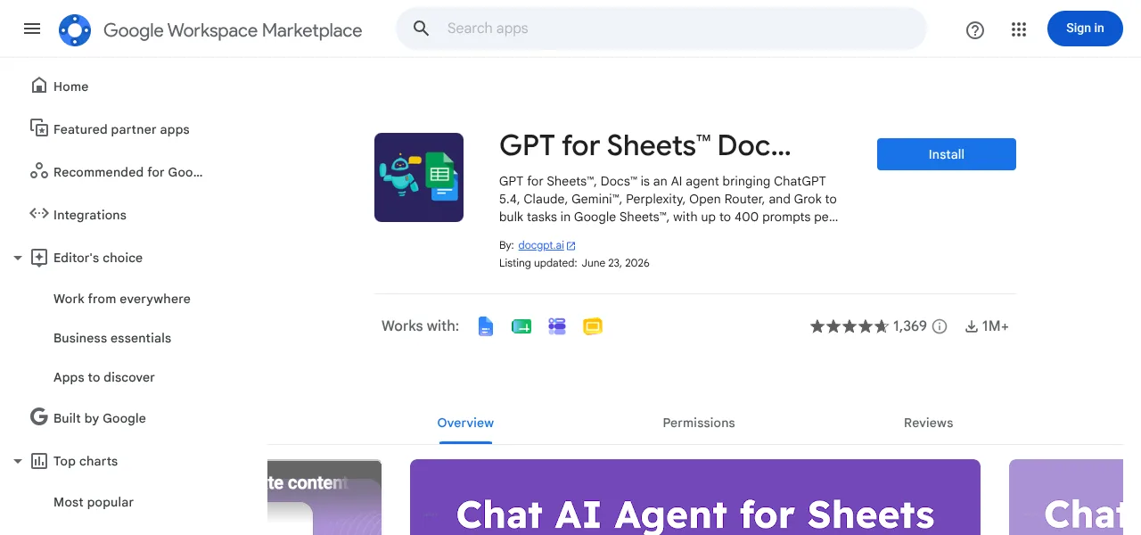 ChatGPT for Sheets, Docs, Slides, Forms logo ChatGPT for Sheets, Docs, Slides, Forms logo