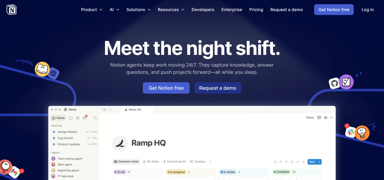 Notion AI productivity tool interface screenshot Notion AI productivity tool interface screenshot