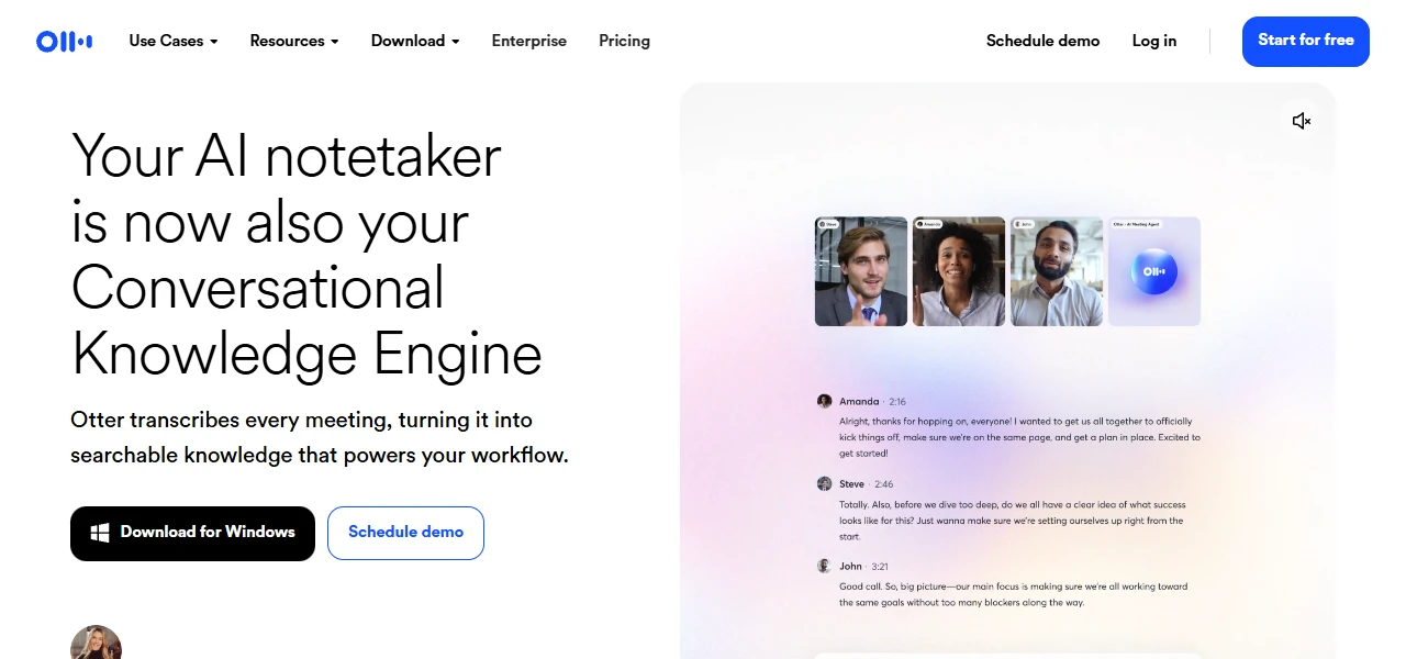 Otter AI productivity tool interface screenshot Otter AI productivity tool interface screenshot