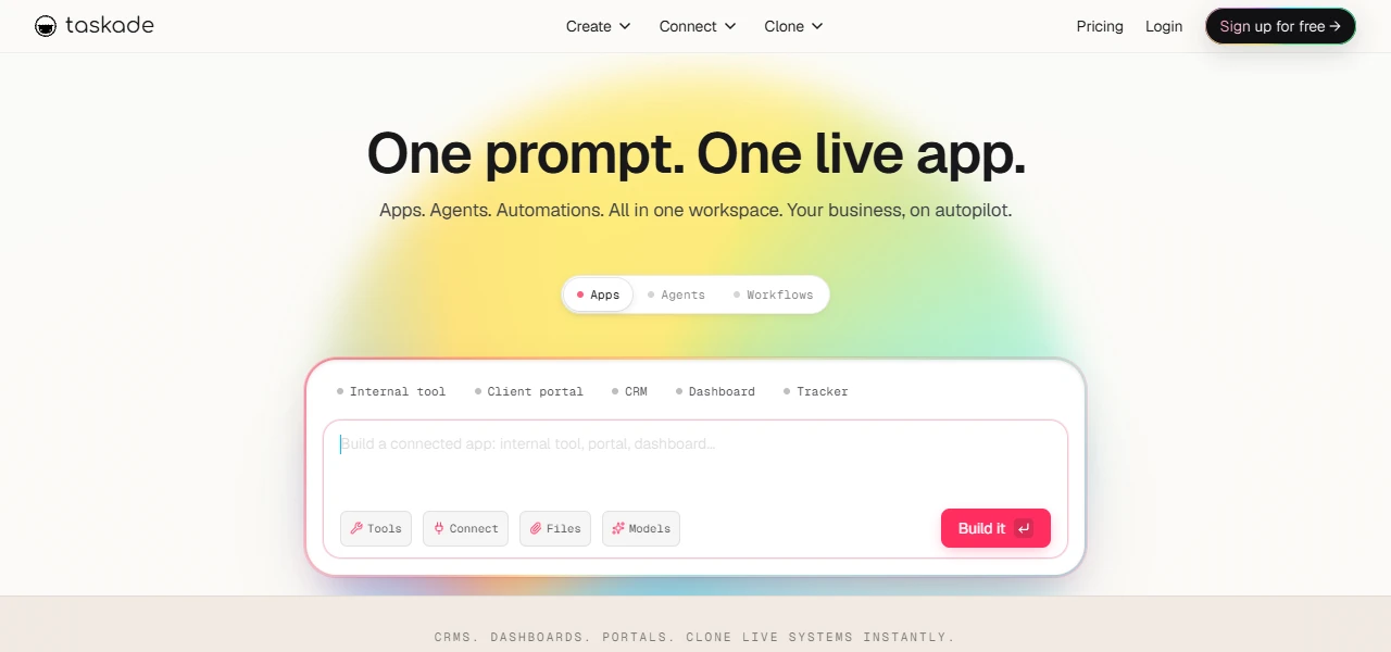 Taskade AI productivity tool interface screenshot