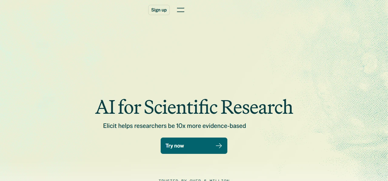 Elicit AI research tool interface screenshot