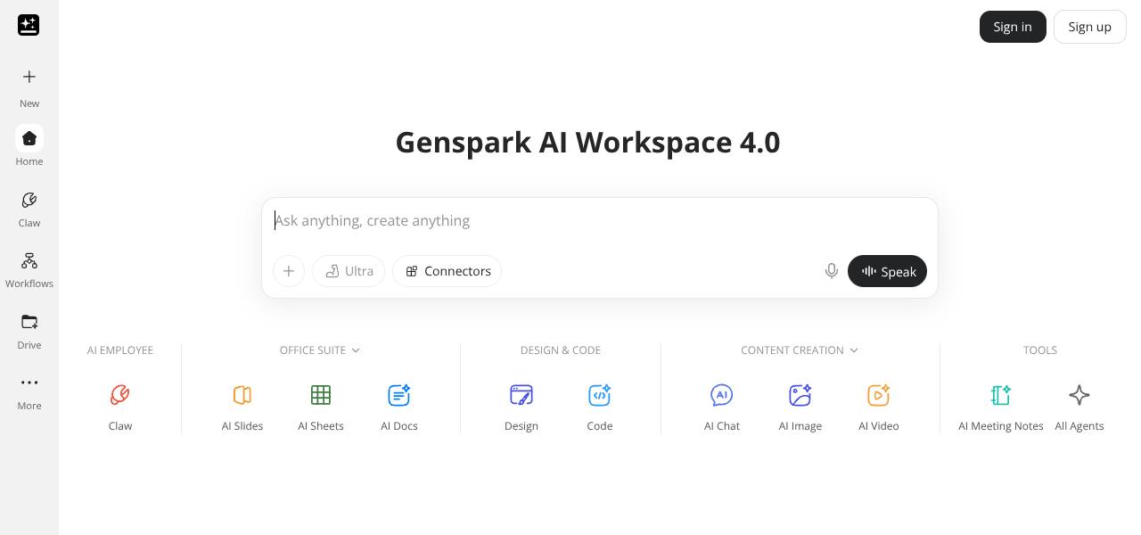 Genspark AI research tool interface screenshot Genspark AI research tool interface screenshot