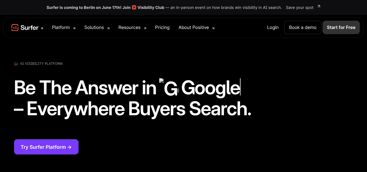 Surfer SEO AI SEO tool interface screenshot Surfer SEO AI SEO tool interface screenshot