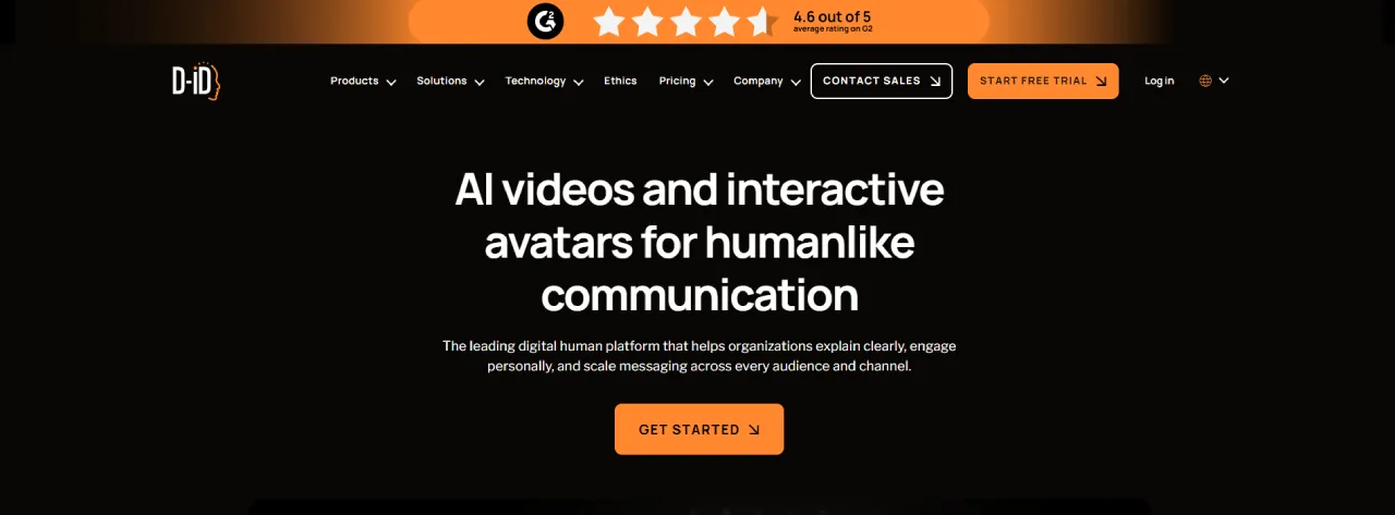 D-ID AI video generation interface screenshot