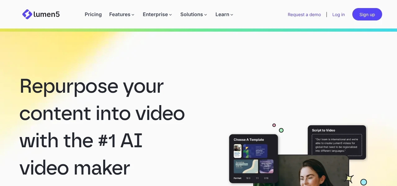 Lumen5 AI video generation interface screenshot
