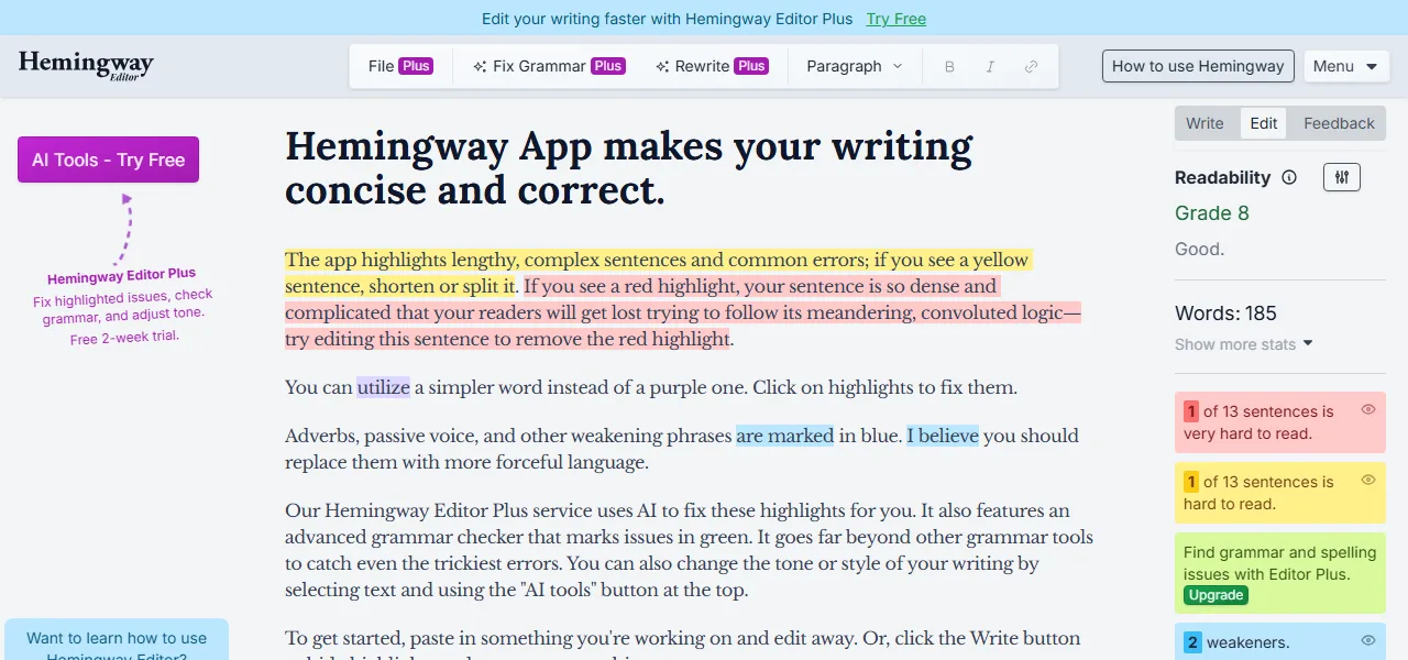 Hemingway Editor Plus logo Hemingway Editor Plus logo