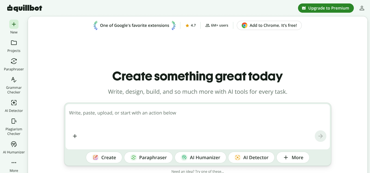 QuillBot AI writing tool interface screenshot