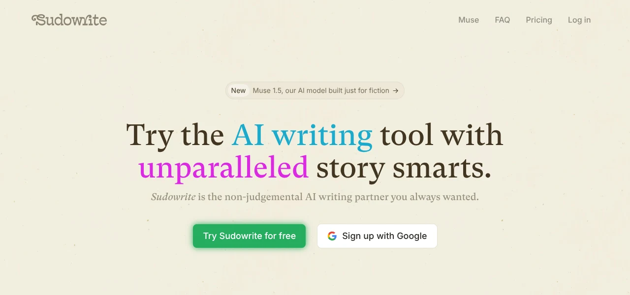 Sudowrite AI writing tool interface screenshot