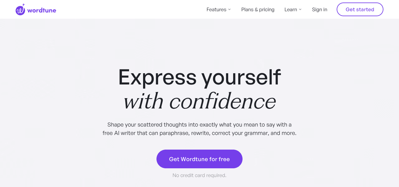 Wordtune AI writing tool interface screenshot Wordtune AI writing tool interface screenshot